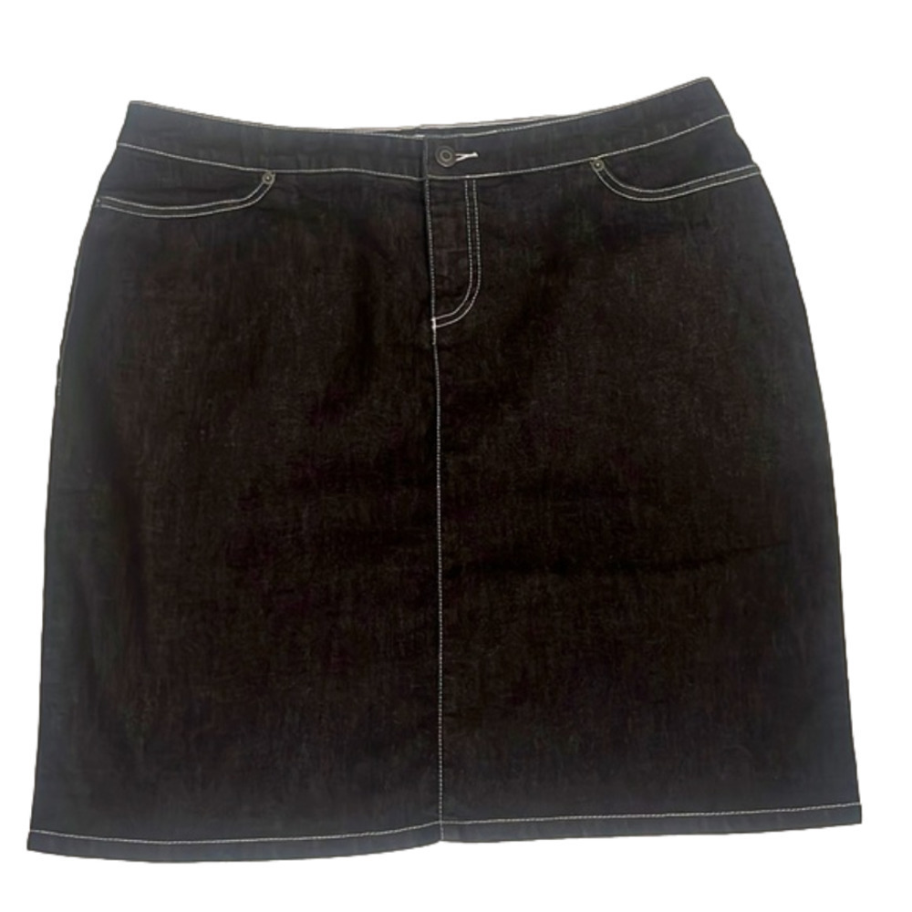 Pendleton A line dark denim jean skirt  size 16 clean cut like new